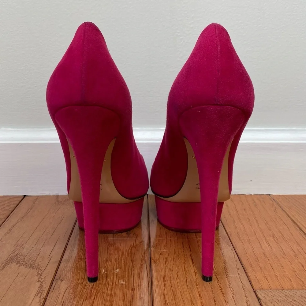 Charlotte Olympia Dolly platform heels pink‎ suede size 40